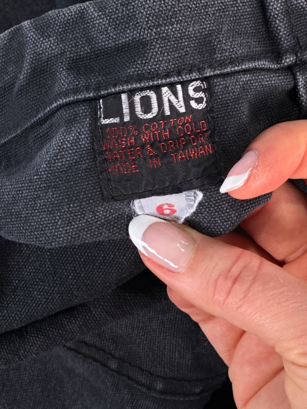 LIONS Men’s Wide Leg Canvas Pants Faded Black Drawstring one size - Picture 6 of 12